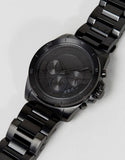Michael Kors Alek Oversized Black Dial Black Steel Strap Watch For Men - MK8900
