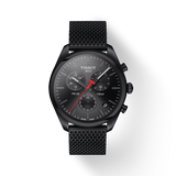Tissot T Classic PR 100 Chronograph Black Dial Black Mesh Bracelet Watch For Men - T101.417.33.051.00