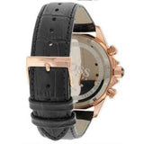 Hugo Boss Ikon Chronograph Black Dial Black Leather Strap Watch for Men - 1513179