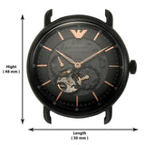 Emporio Armani Meccanico Automatic Black Dial Black Mesh Bracelet Watch For Men - AR60025