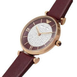 Emporio Armani Gianni T Bar Crystals Purple Dial Purple Leather Strap Watch for Women - AR11487
