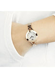 Emporio Armani Chiara Analog White Dial Rose Gold Steel Strap Watch For Women - AR7329