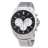 Hugo Boss Driver Chronograph Black Dial Silver Steel Strap Watch for Men - 1512883