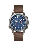 Hugo Boss Nomad Chronograph Blue Dial Brown Leather Strap Watch for Men - 1513773