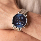 Hugo Boss Integrity Chronograph Blue Dial Silver Steel Strap Watch for Men - 1513779