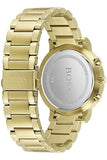 Hugo Boss Integrity Chronograph Black Dial Gold Steel Strap Watch for Men - 1513781