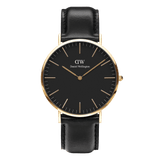 Daniel Wellington Classic Sheffield Black Dial Black Leather Strap Watch For Women - DW00100139