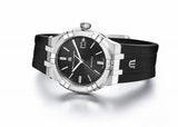 Maurice Lacroix Aikon Automatic Chronograph Black Dial Black Leather Strap Watch for Men - AI1808-SS000-330-2