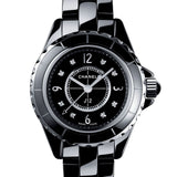 Chanel J12 Diamonds Black Dial Black Steel Strap Watch for Women - J12 H2569