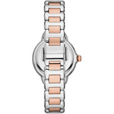 Emporio Armani Three Hand Mother of Pearl Dial Two Tone Steel Strap Watch For Women - AR11569