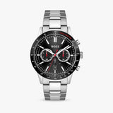 Hugo Boss Rafale Chronograph Black Dial Silver Steel Strap Watch for Men - 1513509