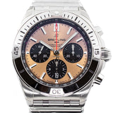 Breitling Chronomat B01 42 Brown Dial Silver Steel Strap Watch for Men - AB0134101K1A1