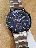 Hugo Boss Rafale Chronograph Blue Dial Silver Steel Strap Watch for Men - 1513510