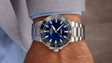 Oris Aquis Date Blue Dial Silver Steel Strap Watch for Men - 0173377304135-0782405PEB