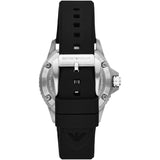 Emporio Armani Sea Explorer Meccanico Automatic Black Dial Black Silicone Strap Watch For Men - AR60062