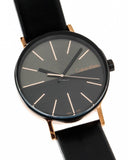 Calvin Klein Boost Black Dial Black Leather Strap Watch for Men - K7Y21TCZ