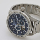 Emporio Armani Meccanico Automatic Blue Dial Silver Steel Strap Watch For Men - AR60052