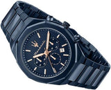 Maserati Stile Chronograph Blue Dial Blue Steel Strap Watch For Men - R8873642008