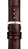 Tissot T-Classic Powermatic 80 Silver Dial Brown Leather Strap Watch For Men - T122.407.16.031.00