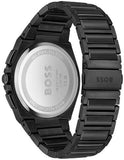 Hugo Boss Steer Chronorgaph Black Dial Black Steel Strap Watch For Men - 1514068