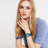 Michael Kors Hartman Quartz Blue Dial Silver Steel Strap Watch For Women - MK3519