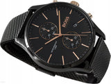 Hugo Boss Associate Chronograph Black Dial Black Mesh Bracelet Watch for Men - 1513811