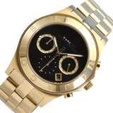 Marc Jacobs Blade Chronograph Black Dial Gold Steel Strap Watch for Women - MBM3309