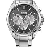 Hugo Boss Driver Chronograph Black Dial Silver Steel Strap Watch for Men - 1512883