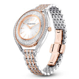 Swarovski Crystalline Aura White Dial Two Tone Mesh Strap Watch for Women - 5644075