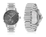 Hugo Boss Oxygen Chronograph Grey Dial Silver Steel Strap Watch for Men - 1513596