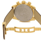 Versace V-Ray Chronograph Black Dial Brown Leather Strap Watch For Men - VEDB00318
