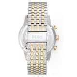 Hugo Boss Navigator Chronograph White Dial Two Tone Steel Strap Watch for Men - 1513499