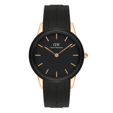 Daniel Wellington Iconic Motion Black Dial Rubber Strap Watch For Women - DW00100426