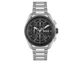 Hugo Boss Volane Chronograph Black Dial Silver Steel Strap Watch for Men - 1513949