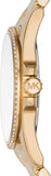 Michael Kors Whitney Three-Hand White Dial Gold Steel Strap Watch For Women - MK6693
