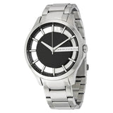 Armani Exchange Hampton Chronograph Black Dial Silver Steel Strap Watch For Men - AX2179