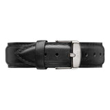 Daniel Wellington Dapper Sheffield White Dial Black Leather Strap Watch For Women - DW00100096