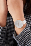 Calvin Klein Full Moon White Dial White Leather Strap Watch for Women - K8Y236L6