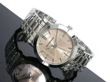 Burberry Heritage Collection Rose Gold Dial Silver Steel Strap Watch for Men - BU1352
