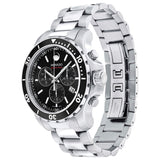 Movado Series 800 Chronograph Black Dial Silver Steel Strap Watch For Men - 2600142