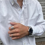 Daniel Wellington Iconic Link Black Dial Silver Steel Strap Watch For Women - DW00100342