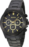 Hugo Boss Ikon Chronograph Black Dial Black Steel Strap Watch for Men - 1513278