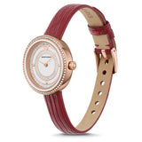 Emporio Armani Two-Hand Analog White Dial Red Leather Strap Watch For Women - AR11532