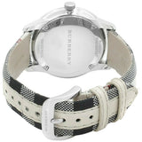 Burberry The Classic Horseferry Silver Dial Black Leather Strap Watch for Men - BU10002