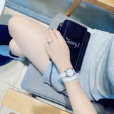 Burberry Utilitarian White Dial White Leather Strap Watch for Women - BU7846