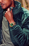 Guess Connoisseur Green Dial Two Tone Steel Strap Watch for Men - GW0265G8