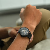 Emporio Armani Meccanico Automatic Black Dial Black Mesh Bracelet Watch For Men - AR60025