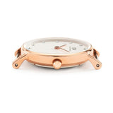 Daniel Wellington Classy St Mawes White Dial Brown Leather Strap Watch For Women - DW00100059