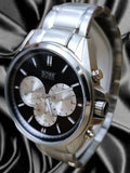 Hugo Boss Driver Chronograph Black Dial Silver Steel Strap Watch for Men - 1512883