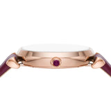 Emporio Armani Gianni T Bar Crystals Purple Dial Purple Leather Strap Watch for Women - AR11487